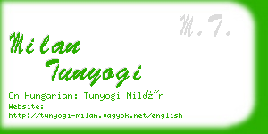 milan tunyogi business card